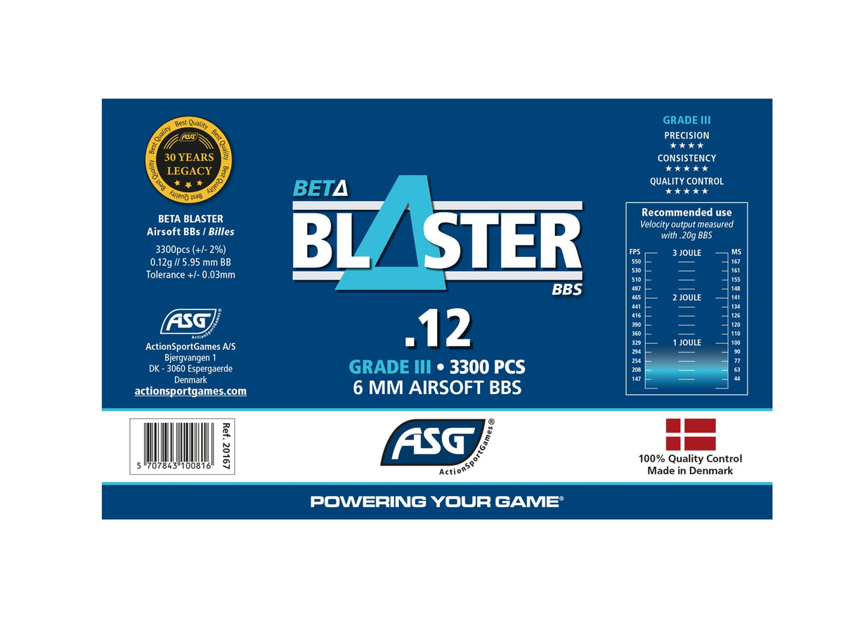 Beta Blaster BBs 0,12g 3300 stk. Flaske