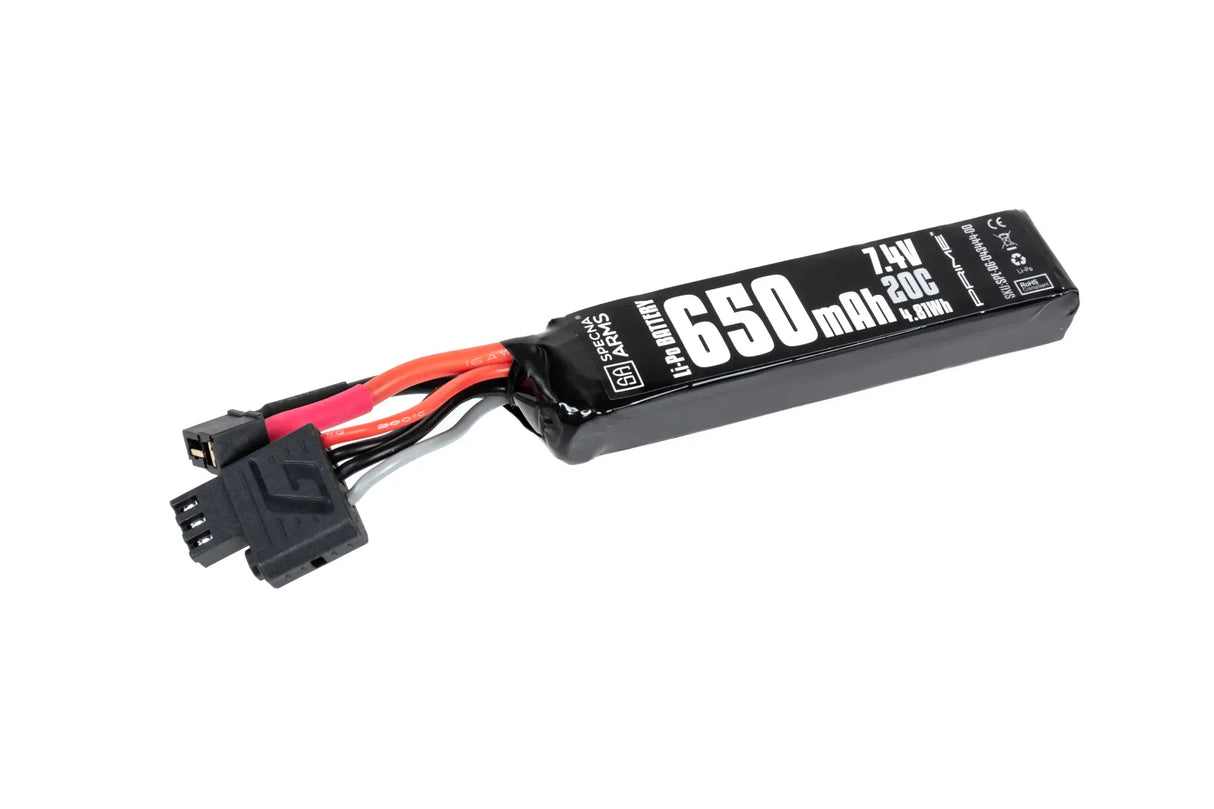 Li-Po Specna Arms x Gens Ace 650 mAh 20C 7.4V T-Deans mini G-Tech battery