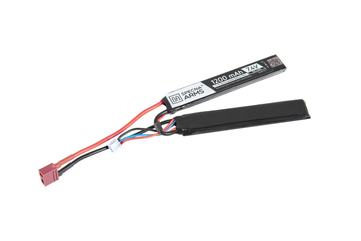 LiPo 7,4V 1200mAh 15/30C Battery - Butterfly Configuration - T-Connect (Deans)