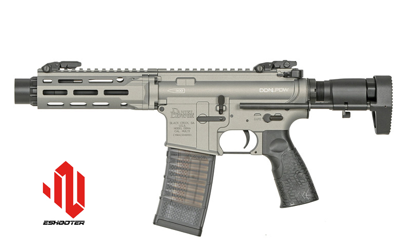 Daniel Defense DDM4 PDW SBR Eshooter ETU Airsoft Riffel – Silver/Grey