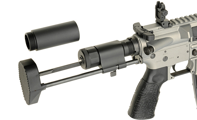 Daniel Defense DDM4 PDW SBR Eshooter ETU Airsoft Riffel – Silver/Grey