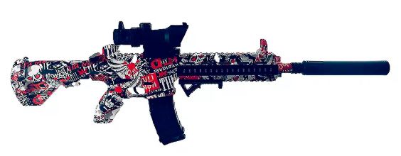 Gel Blaster M416 - Röd Graffiti