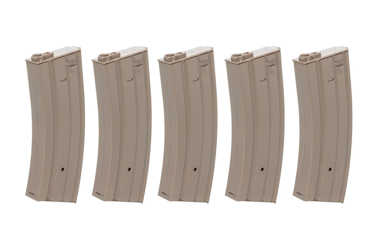 Set of 5 low-cap 70-ball metal magazines Specna Arms Flat Dark Earth