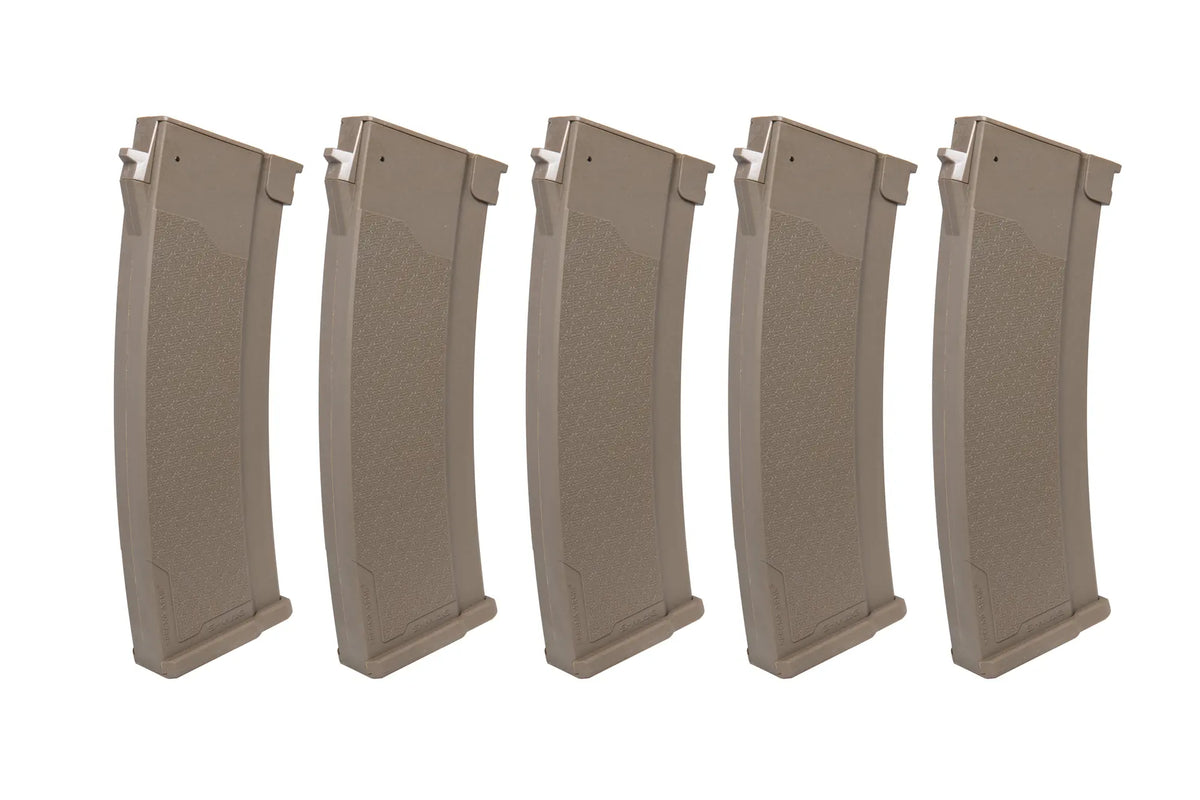 Sæt af 5 S-Mag Mid-cap magasiner til J series AK modeller - Tan
