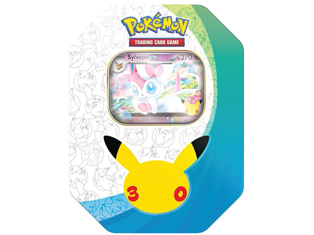 Pokémon 30th Celebration ex Tin Sylveon/Greninja ass. Forudbestilling