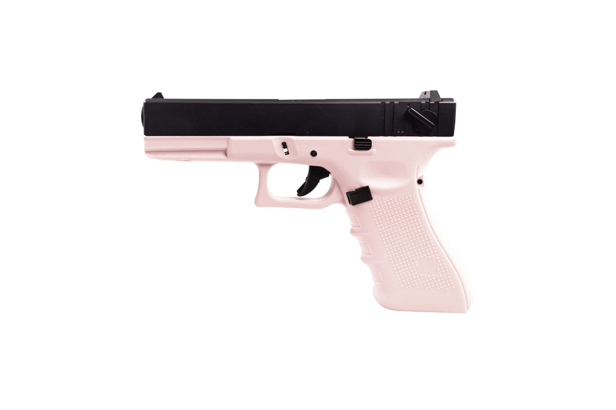EU18 GBB Airsoft Pistol - Sort/Pink - Semi & Full Auto