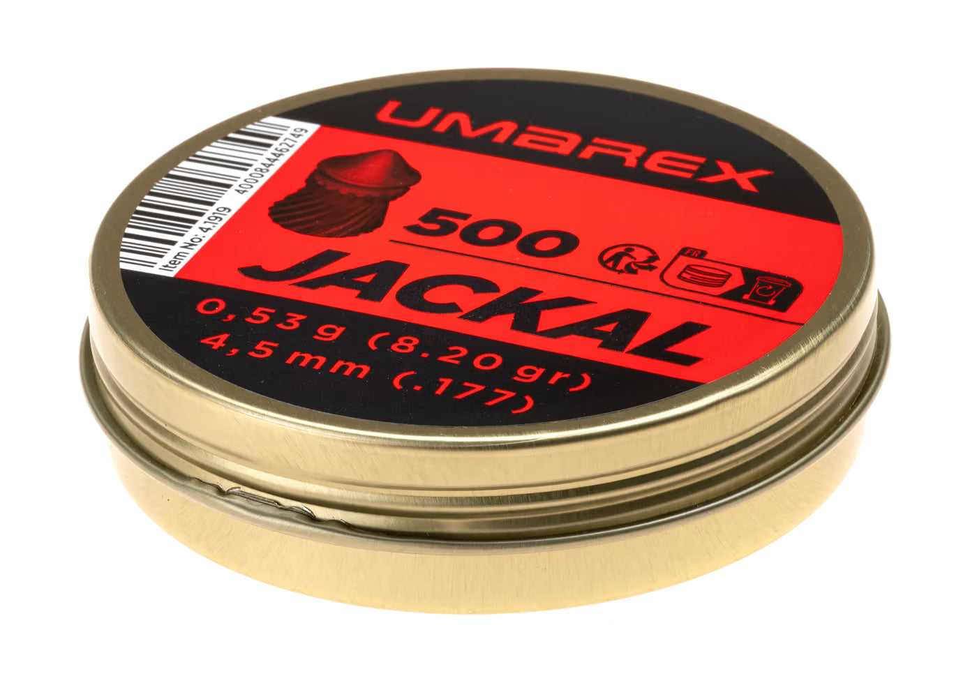 4,5 mm Jackal Pointed-kulor 0,53 g 500 st