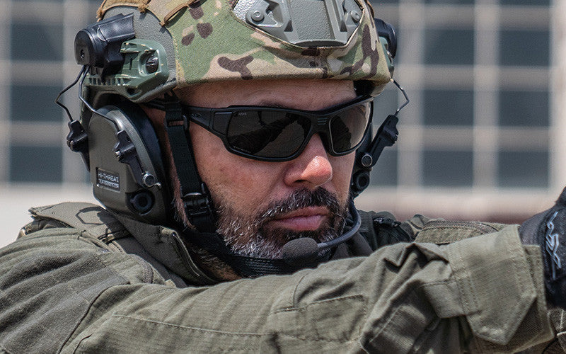 WX BREACH, Matt Svart Båge, Grå Lins