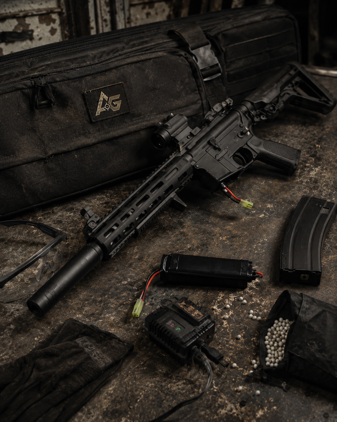 Elektrisk airsoft AEG riffel kollektion med M4 AK og SMG | Airsoftgeek