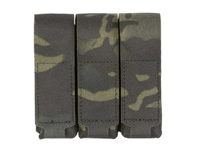 Triple Laser-Cut Pistol Magazine Pouch with Flap - MB