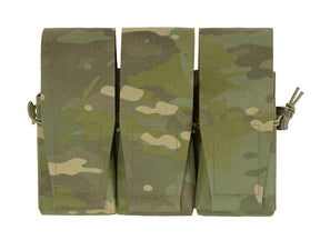 Triple Pouch for 6 AR15 Magazines, Laser Cut - Multicamo Tropic
