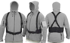 Padded patrol belt with suspenders