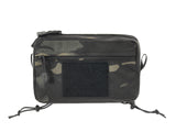 Two-Pocket Utility Pouch with Mounting Panel, Laser Cut - Multicamo Black