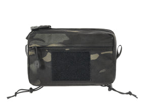 Two-Pocket Utility Pouch with Mounting Panel, Laser Cut - Multicamo Black