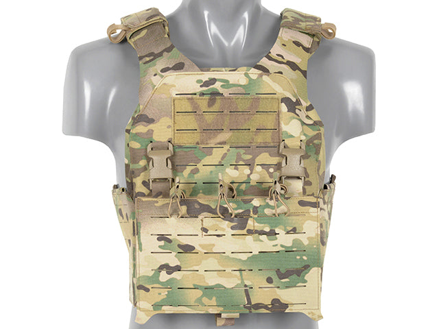 QRF Plate Carrier Laser-Cut Buckle Up with AR15/AK Magazine Pouch - Multicamo