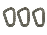 Nylon carabiner Set - FOLIAGE GREEN -3pcs