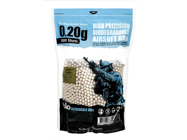 High Precision Made BIO 0.20g BB Pellets (5000 rounds, Bag)