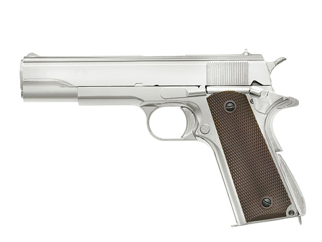 1911 pistol replica with Gas Blowback (GBB) - Silver