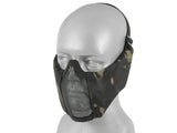 Low-Profile Mesh Mask with Cheek and Ear Protection type A - Multicamo Black