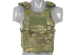 QRF Plate Carrier Laser-Cut Buckle Up with AR15/AK Magazine Pouch - Multicamo Tropic