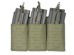 Laser Cut Panel with Pouches for 6 AR15 / AK Magazines - Ranger Green