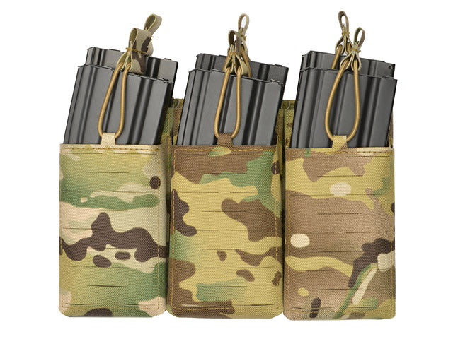 Laser-Cut Panel with 6 AR15/AK Magazine Pouches - Multicamo