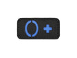 Laser Cut 0+ Blood Type Patch - Blue
