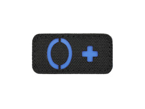 Laser Cut 0+ Blood Type Patch - Blue