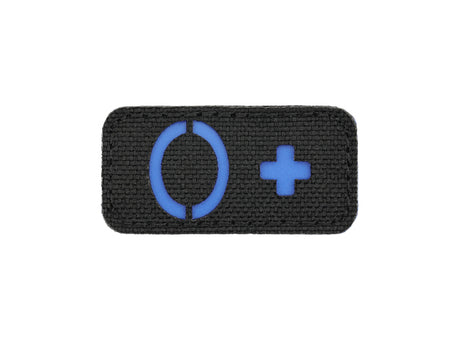 Laser Cut 0+ Blood Type Patch - Blue