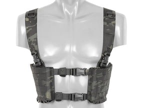 Chest Rig with Two Pouches for 6 AR / AK Magazines, Laser Cut - Multicamo Black
