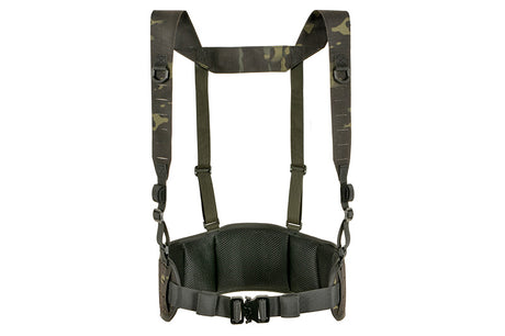 Patrol Tactical Belt with Suspenders MOLLE, Laser Cut - Multicamo Black