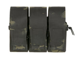 Triple Pouch for 6 AR15 Magazines, Laser Cut - Multicamo Black