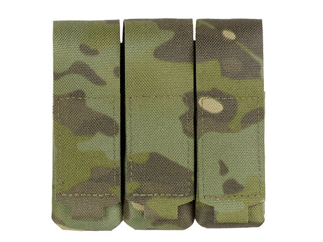 Triple Laser-Cut Pistol Magazine Pouch with Flap - MT