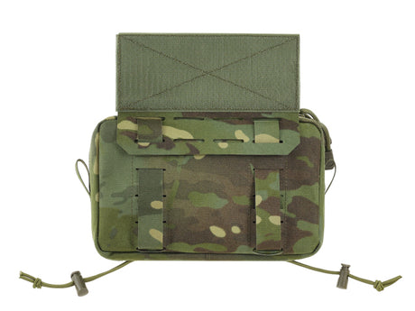 Two-Pocket Utility Pouch with Mounting Panel, Laser Cut - Multicamo Tropic