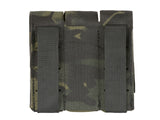 Triple Laser-Cut Pistol Magazine Pouch with Flap - MB