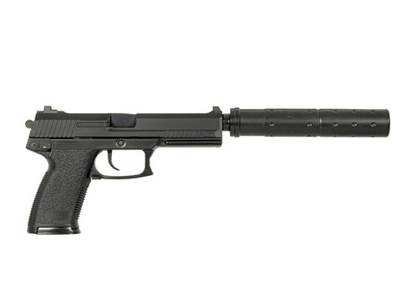 SOCOM pistol replica med lyddæmper (Grøn Gas version)