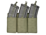 Laser Cut Panel with Pouches for 6 AR15 / AK Magazines - Ranger Green