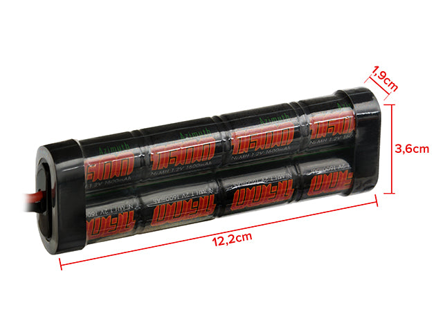 9,6V 1600mAh Ni-MH Lille Type Batteri