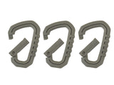 Nylon carabiner Set - FOLIAGE GREEN -3pcs