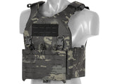 QRF Plate Carrier Laser-Cut Buckle Up with AR15/AK Magazine Pouch - Multicamo Black