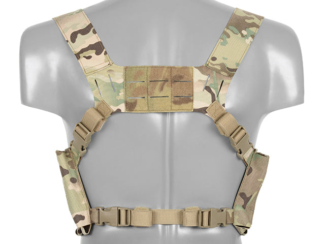 Chest Rig with Two Pouches for 6 AR / AK Magazines, Laser Cut - Multicamo