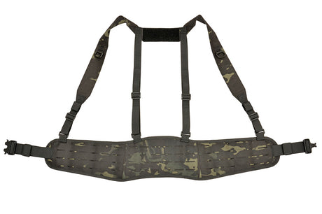 Patrol Tactical Belt with Suspenders MOLLE, Laser Cut - Multicamo Black