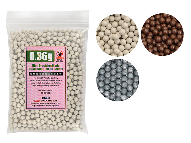 High Precision Made 0.36g BB Pellets (1000 rounds, Bag)