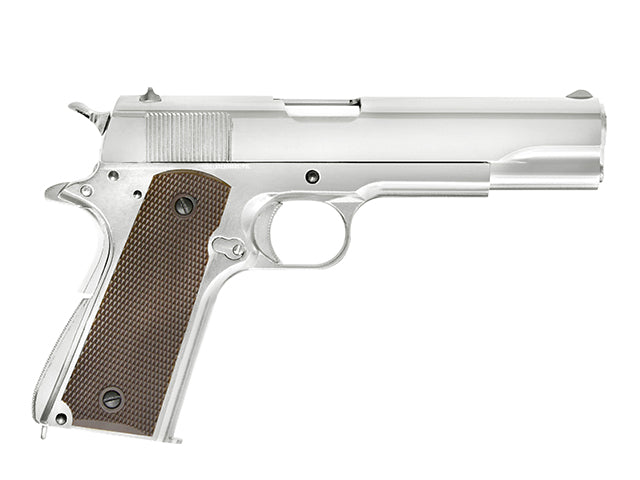 1911 pistol replica with Gas Blowback (GBB) - Silver