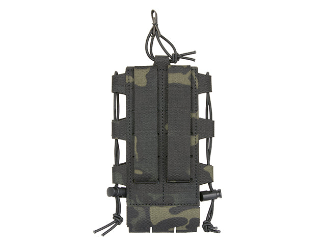Laser Cut Adjustable Radio / Bottle Pouch with Shockcord - Multicamo Black