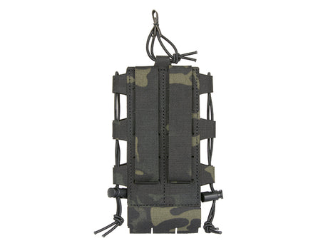 Laser Cut Adjustable Radio / Bottle Pouch with Shockcord - Multicamo Black