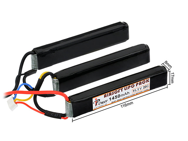 Batteri LiPo 1450mAh 11,1V 20C - Tripple