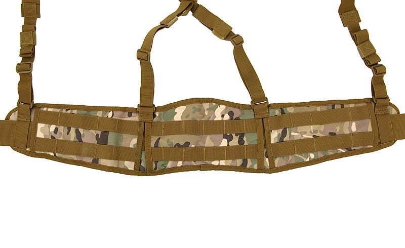 Padded patrol belt with suspenders - multicamo