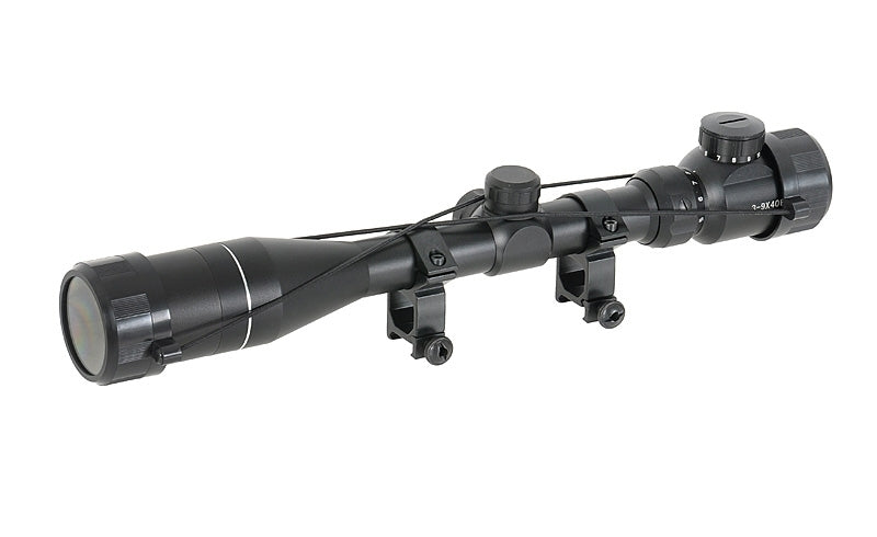 Scope 3-9x40E with high mounting rings