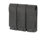 Triple Laser-Cut Pistol Magazine Pouch with Flap